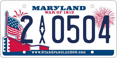 MD license plate 2AX0504