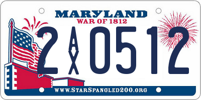 MD license plate 2AX0512
