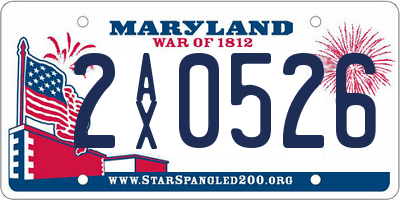MD license plate 2AX0526