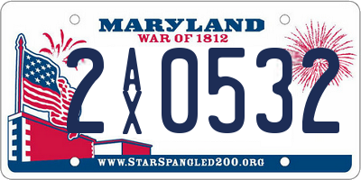 MD license plate 2AX0532