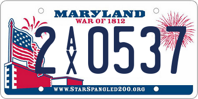 MD license plate 2AX0537