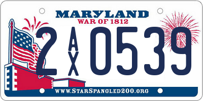 MD license plate 2AX0539