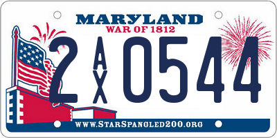 MD license plate 2AX0544