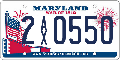 MD license plate 2AX0550