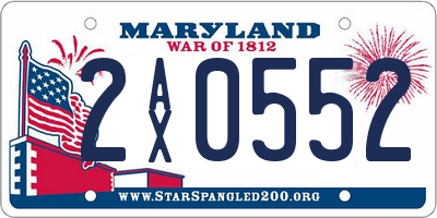 MD license plate 2AX0552