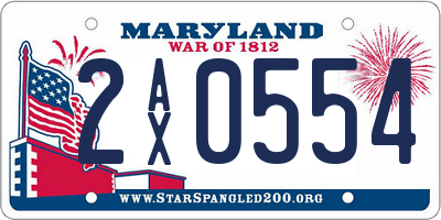 MD license plate 2AX0554