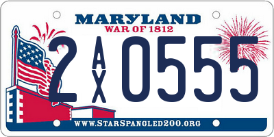 MD license plate 2AX0555