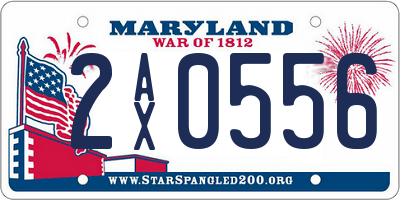 MD license plate 2AX0556
