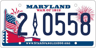 MD license plate 2AX0558