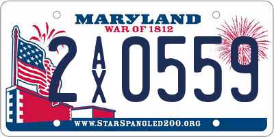 MD license plate 2AX0559