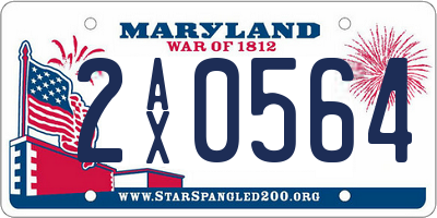 MD license plate 2AX0564