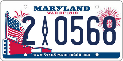 MD license plate 2AX0568