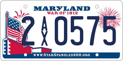 MD license plate 2AX0575