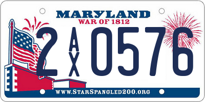 MD license plate 2AX0576