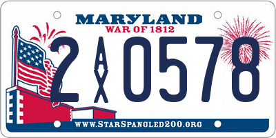 MD license plate 2AX0578