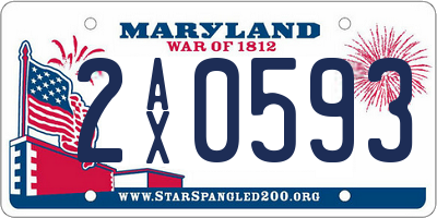 MD license plate 2AX0593