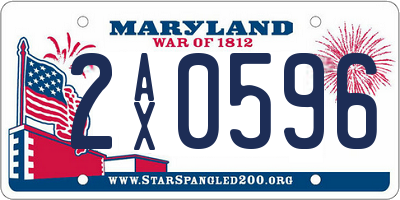 MD license plate 2AX0596
