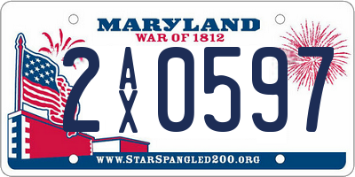 MD license plate 2AX0597
