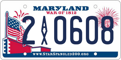 MD license plate 2AX0608
