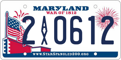 MD license plate 2AX0612