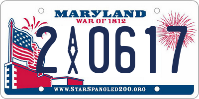 MD license plate 2AX0617