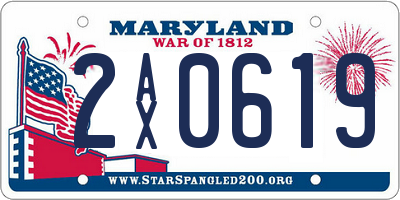 MD license plate 2AX0619