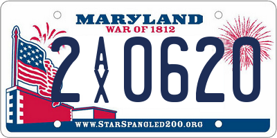 MD license plate 2AX0620