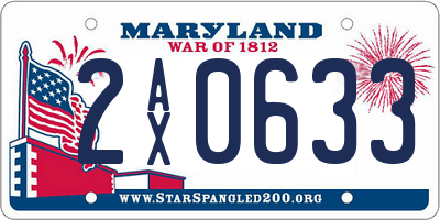 MD license plate 2AX0633