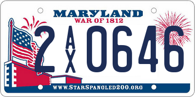 MD license plate 2AX0646