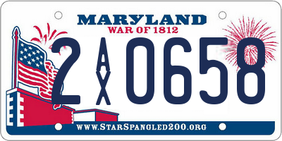 MD license plate 2AX0658
