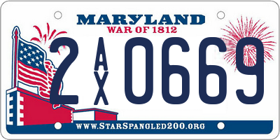 MD license plate 2AX0669