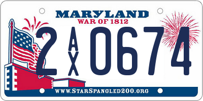 MD license plate 2AX0674