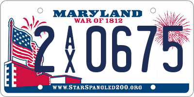 MD license plate 2AX0675