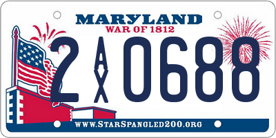 MD license plate 2AX0688