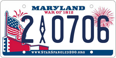 MD license plate 2AX0706