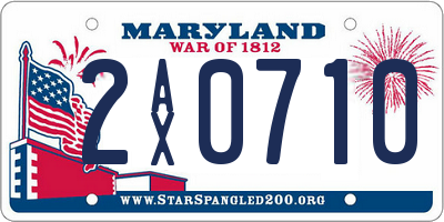 MD license plate 2AX0710
