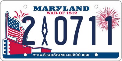 MD license plate 2AX0711