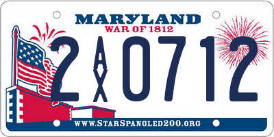MD license plate 2AX0712