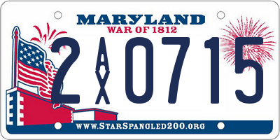 MD license plate 2AX0715