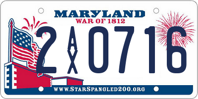 MD license plate 2AX0716
