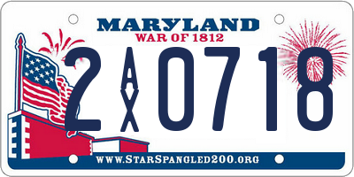 MD license plate 2AX0718