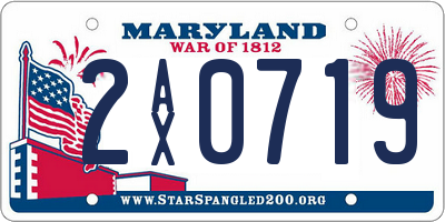 MD license plate 2AX0719