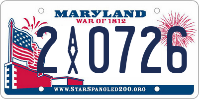 MD license plate 2AX0726