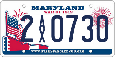 MD license plate 2AX0730