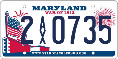 MD license plate 2AX0735