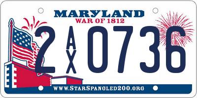 MD license plate 2AX0736
