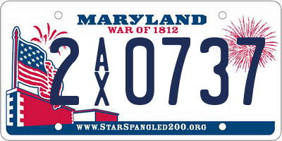 MD license plate 2AX0737