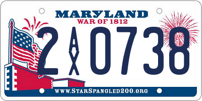 MD license plate 2AX0738