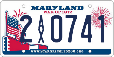 MD license plate 2AX0741