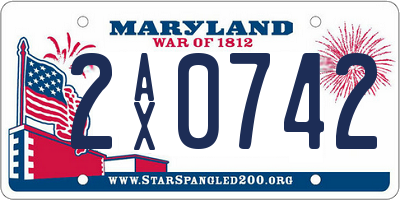 MD license plate 2AX0742